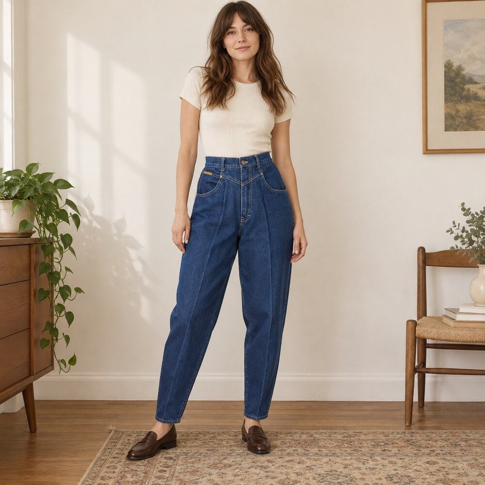 Vintage 80s Gitano High Rise Tapered Jeans 12 Long
